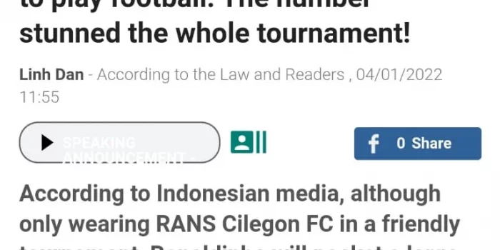 Media Vietnam Terkejut Saat Ronaldinho Merapat ke RANS Cilegon FC, Soha: Berapa Banyak Uang yang Dikantongi Ketika Pergi Ke Indonesia