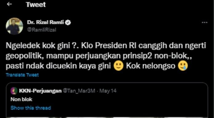 Viral Foto Jokowi-Biden, Rizal Ramli: Presiden RI Ngerti Geopolitik, Mampu Perjuangkan Prinsip Non-blok, Pasti Ndak Dicuekin