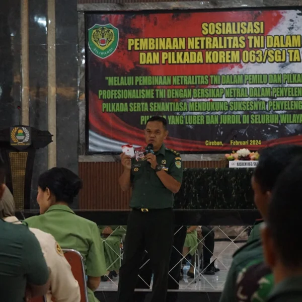 Korem 063/SGJ Gelar Sosialisasi Netralitas TNI dalam Pemilu dan Pilkada 2024