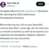 Perdana Menteri Ceko Petr Fiala Berikan Ucapan Selamat Atas Kemenangan Prabowo