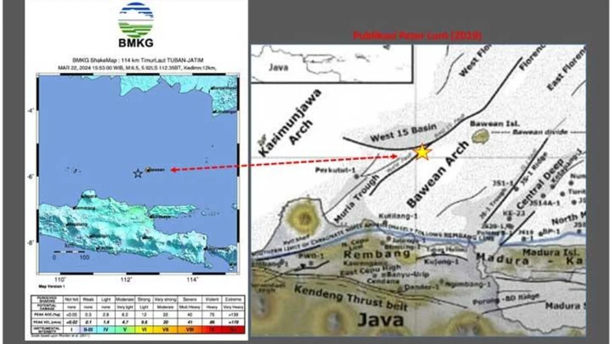 Rangkaian Gempa dari Laut Jawa Diduga Sesar Tua, Busur Bawean Mengarah ke Semenanjung Muria?