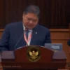 Menteri Koordinator Bidang Perekonomian Airlangga Hartarto di sidang sengketa pilpres 2024