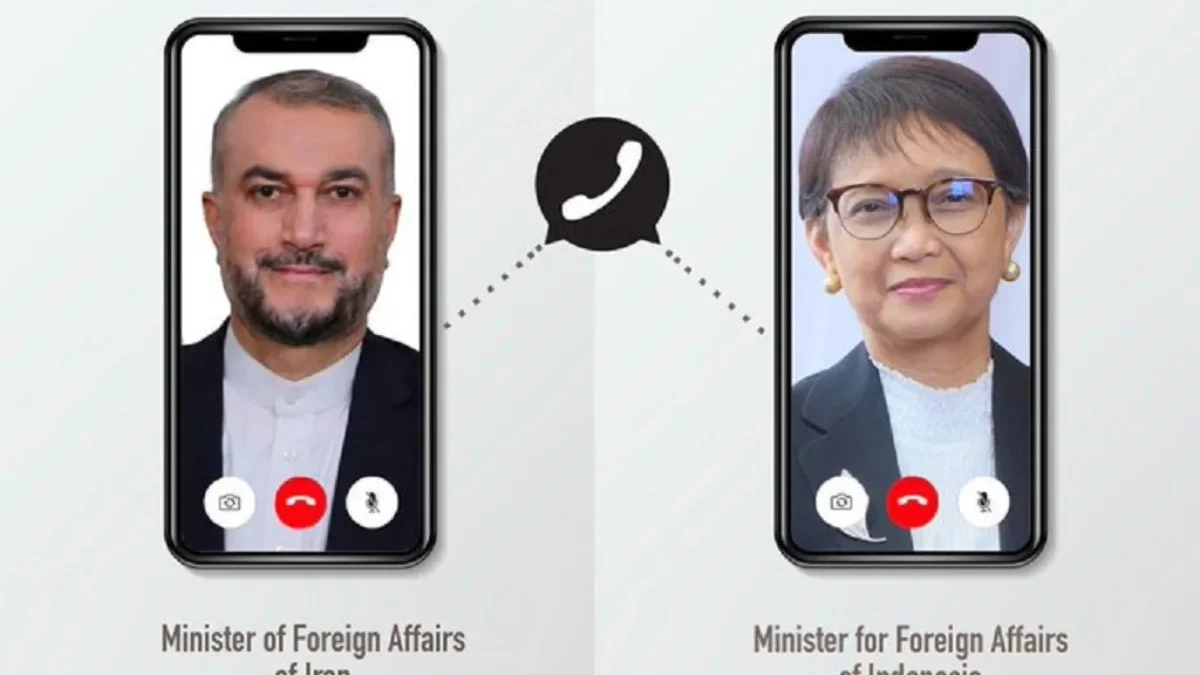 Menlu Retno dan Menlu Iran Hossein Amirabdollahian berbicara via sambungan telepon pada Senin, 15 April 2024.