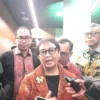 Menteri Luar Negeri Retno Marsudi ketika ditemui usai menghadiri Hassan Wirajuda Pelindungan Award (HWPA) 2023