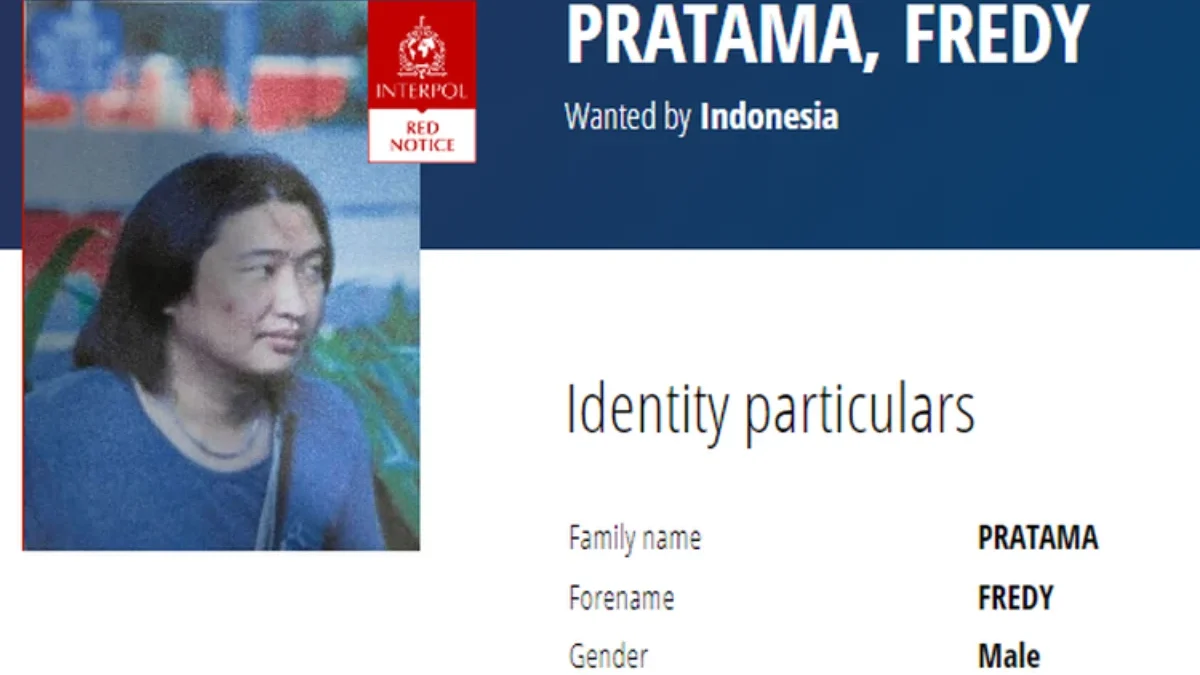 Penampakan sosok Fredy Pratama di situs Red Notice Interpol (Interpol)