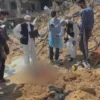 Kuburan massal ditemukan di Rumah Sakit Al-Shifa Gaza (Foto: Dok. Telegram/Quds News)