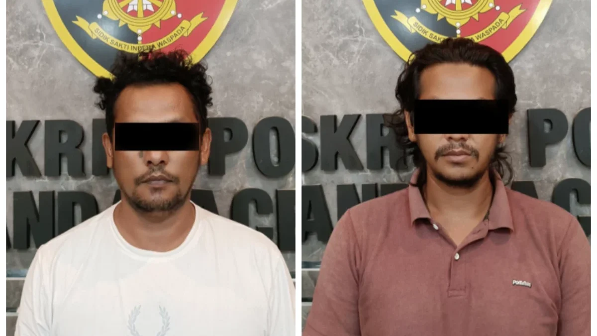 Dua pelaku penganiayaan saat diamankan di Mapolresta Banda Aceh. (Foto: Dok Humas Polresta Banda Aceh)