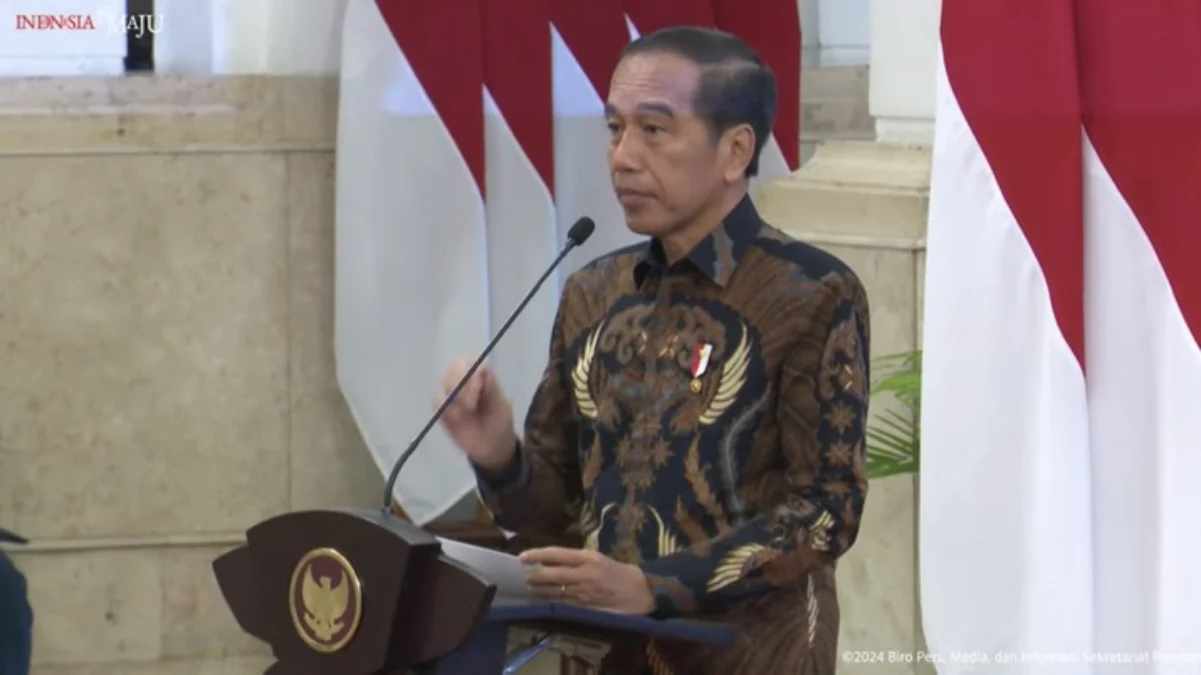 Presiden Joko Widodo (Jokowi) saat memberikan sambutan dalam SPBE Summit 2024 dan Peluncuran GovTech Indonesia