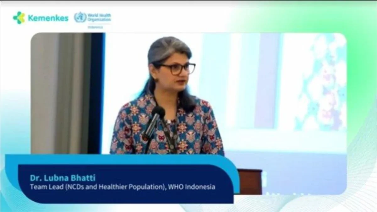 Tangkapan layar - Team Lead NCD and Healthier Population, WHO Indonesia Lubna Bhatti (kanan), saat hadir dalam