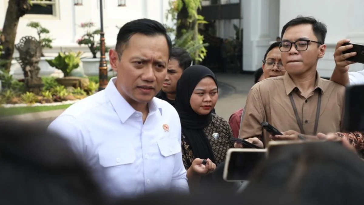 Menteri Agraria dan Tata Ruang/Kepala Badan Pertanahan Nasional (ATR/BPN), Aguts Harimurti Yudhoyono usai rata