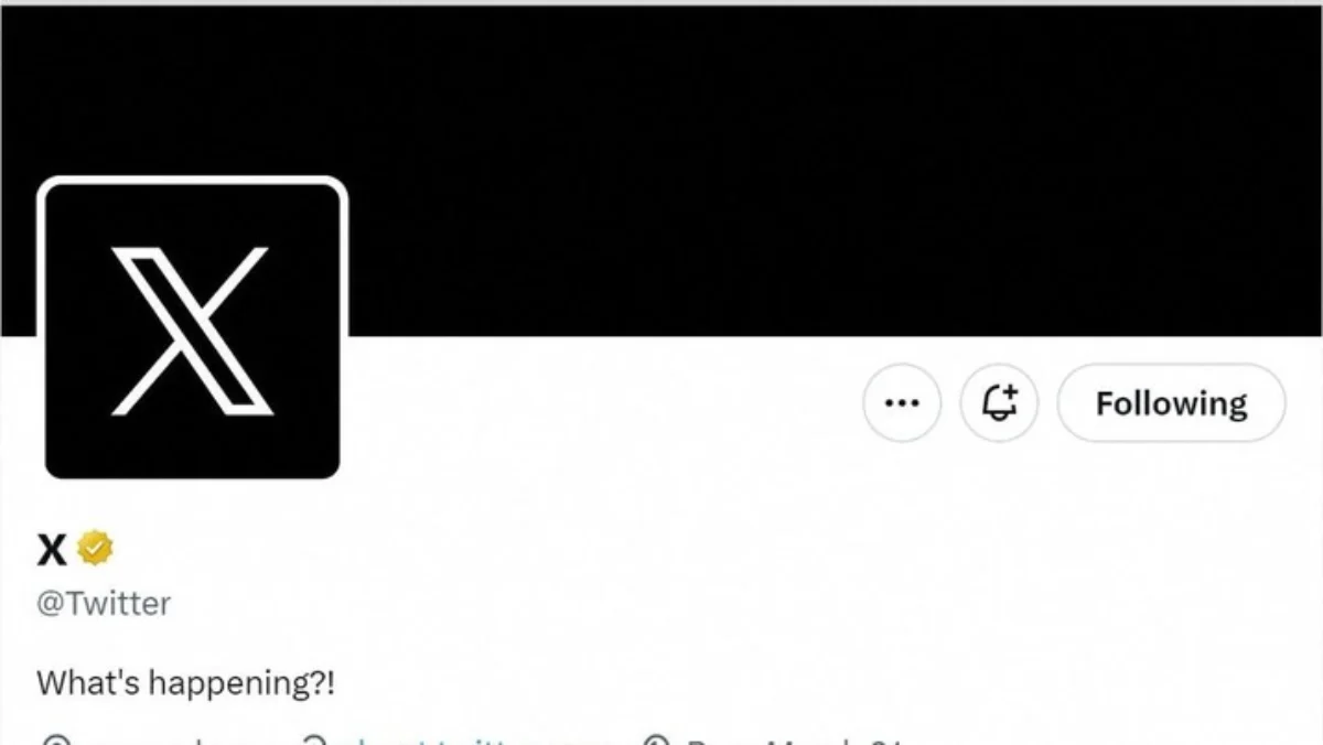 Tangkapan layar halaman resmi Twitter dengan \"X\" pada gambar profil terlihat pada 23 Juli 2023. (via REUTERS/S