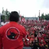 Kampanye akbar DPD PDI Perjuangan Jakarta di Parkir Timur Senayan, Jakarta. Minggu 31 Maret 2019.