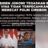 Tangkapan layar hoaks yang menarasikan Presiden Joko Widodo (Jokowi) mengancam memecat Kapolri terkait kasus V
