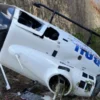 Pesawat helikopter jatuh di daerah Suluban Pecatu Kuta Selatan, Bali, Jumat (19/7/2024).